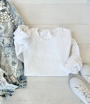 Custom Embossed Mrs. Crewneck Sweatshirt