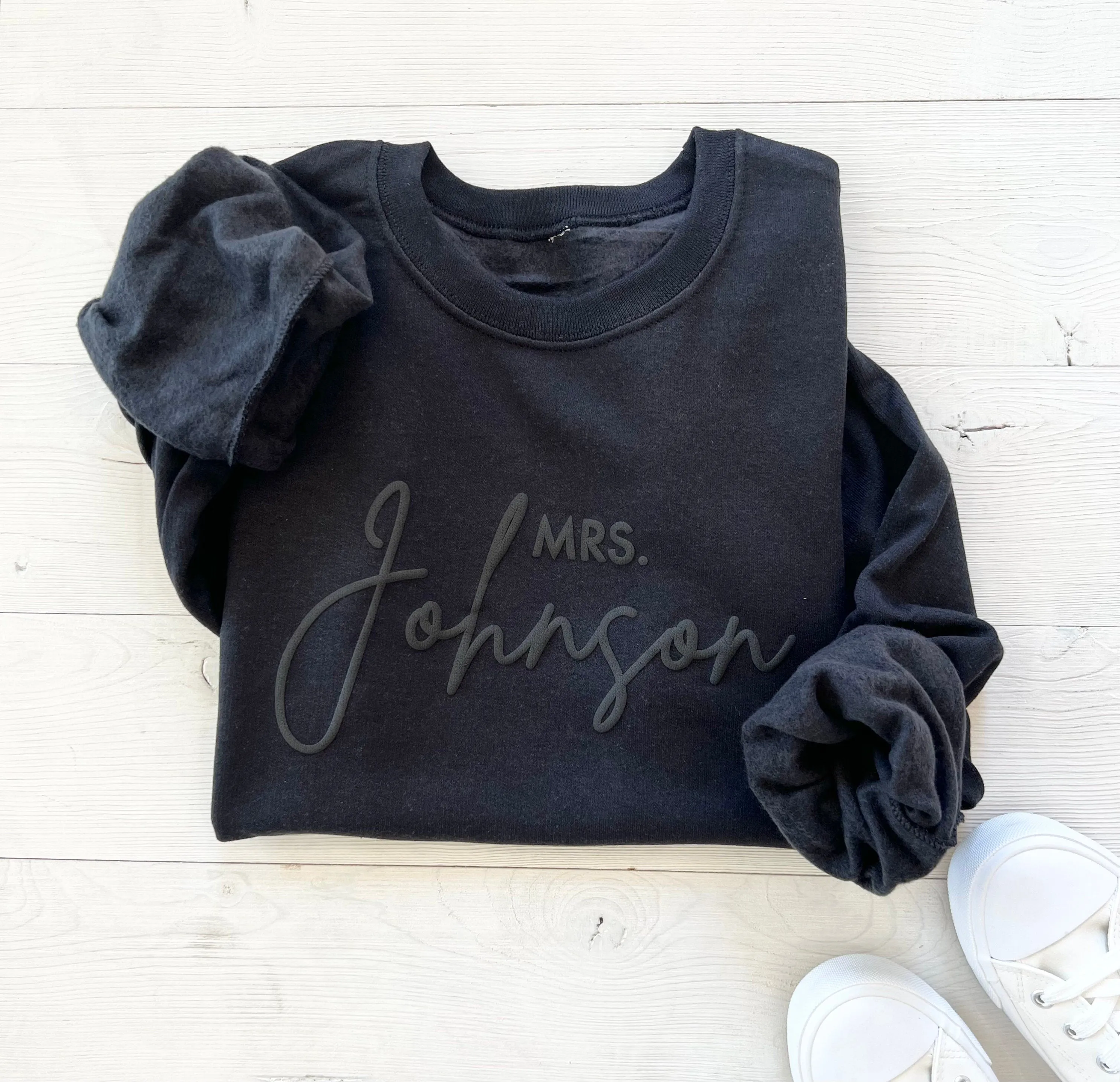 Custom Embossed Mrs. Crewneck Sweatshirt