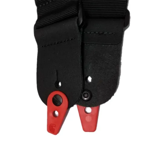D'Addario 50F05-RLGC Black Guitar Strap w/ Red Pad Lock