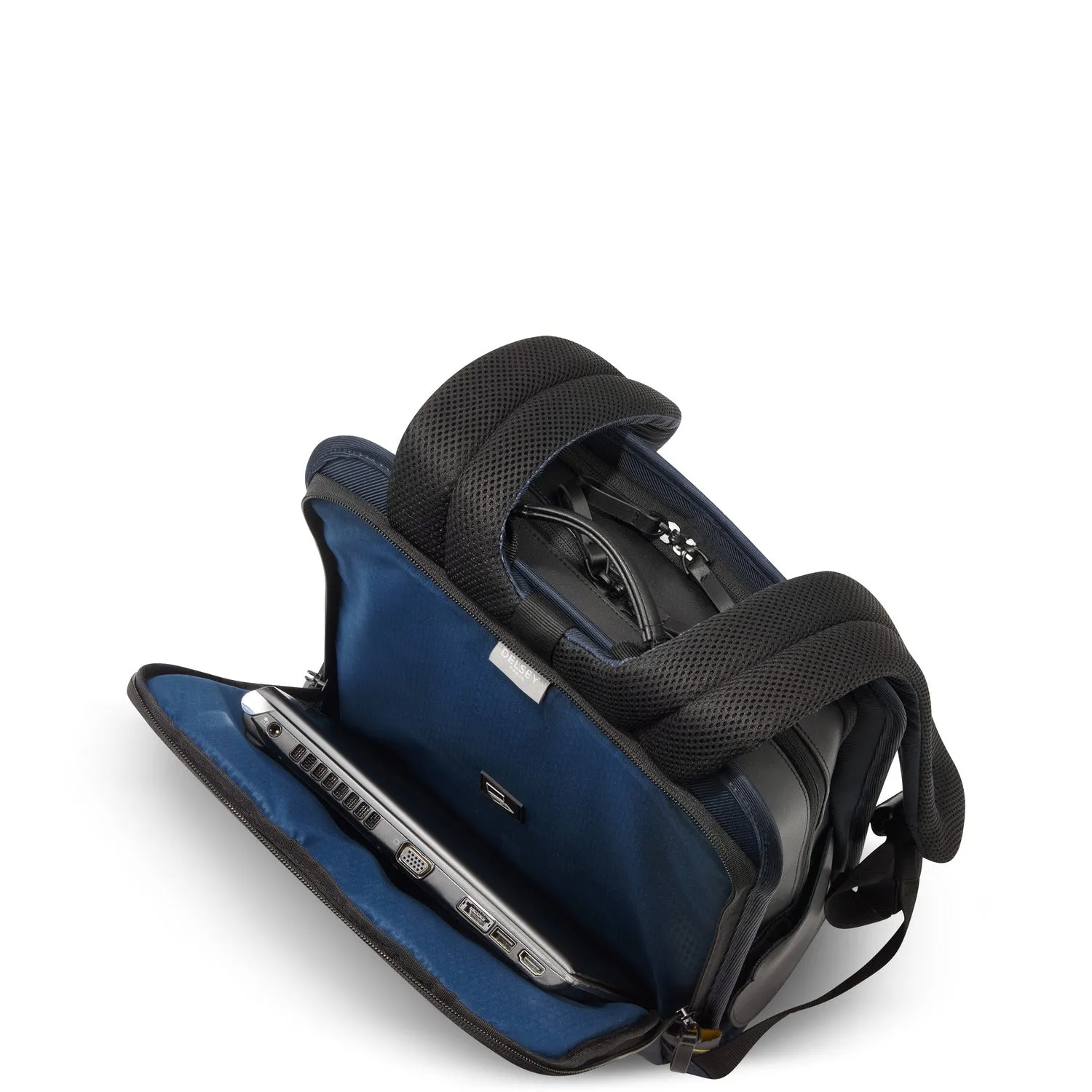 Delsey Arche 2 Compartment Backpack Laptop Protection 15.6 inch Navy Blue - 00120061002