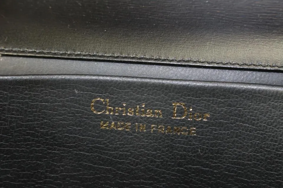 Dior Black Box Calf Leather Flap Chain Bag 827da9