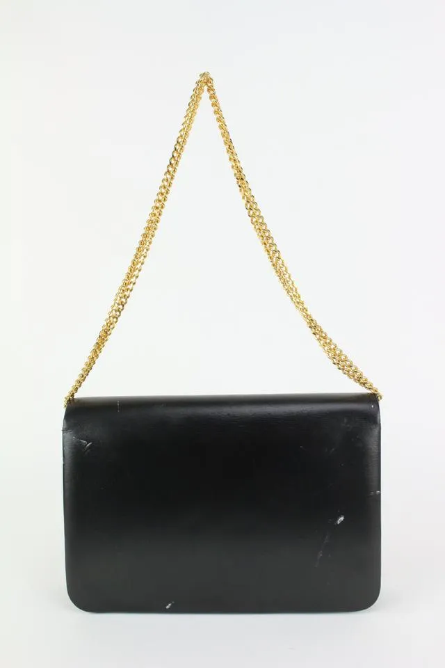 Dior Black Box Calf Leather Flap Chain Bag 827da9