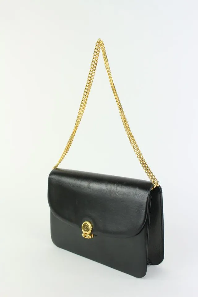 Dior Black Box Calf Leather Flap Chain Bag 827da9
