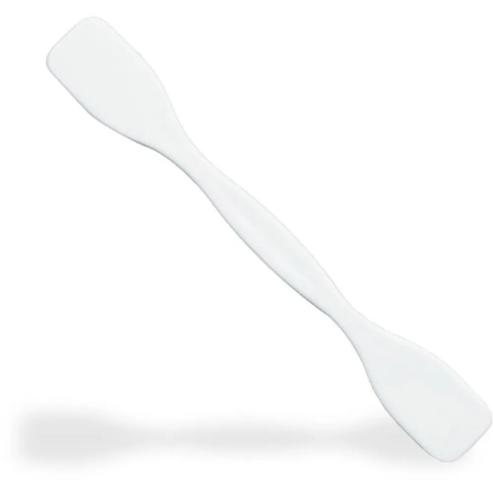 Dual Ended Plastic Spatula - White - 4" Long / 100 per Bag X 10 Bags = 1,000 Spatulas