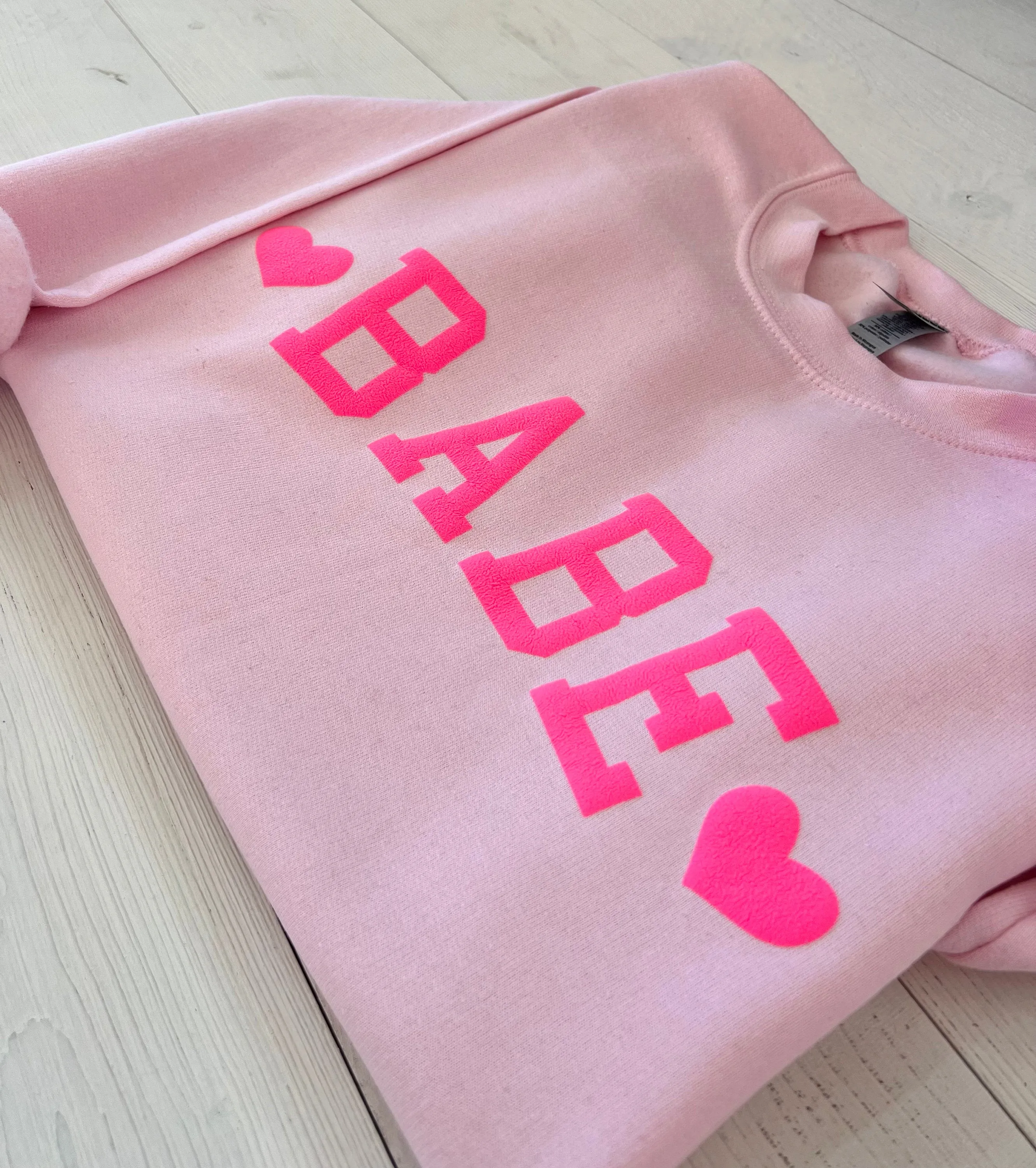 Embossed Babe Valentines Day Sweatshirt