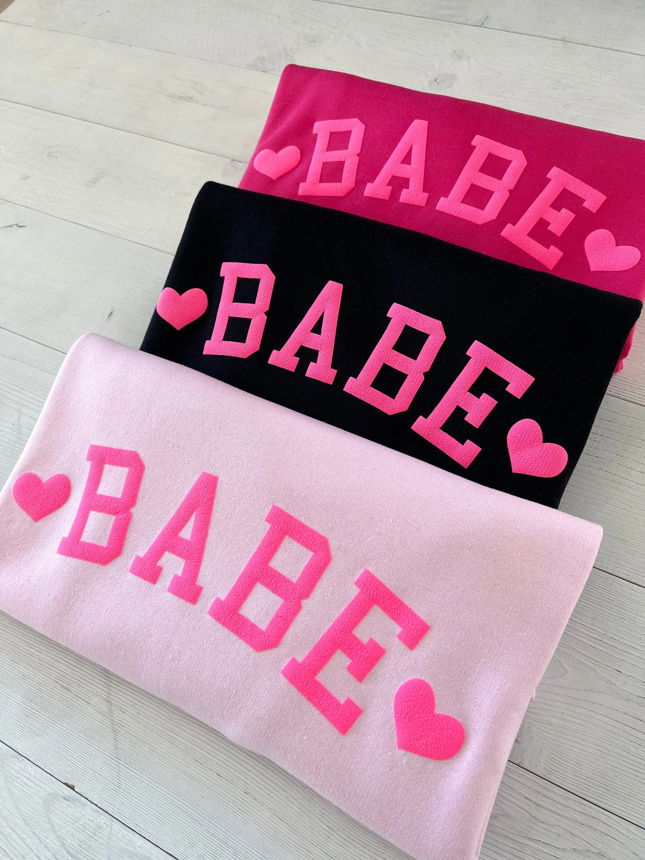 Embossed Babe Valentines Day Sweatshirt