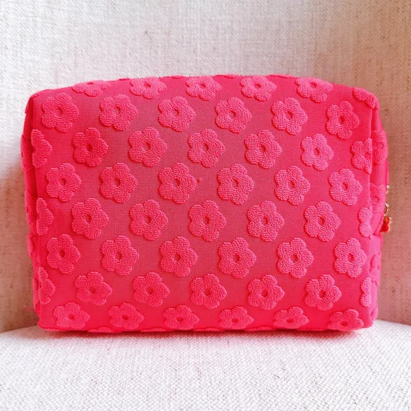 Embossed Daisy Blossom Cosmetic Cases
