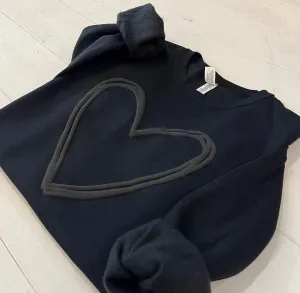 Embossed Heart Valentines Day Puff Sweatshirt