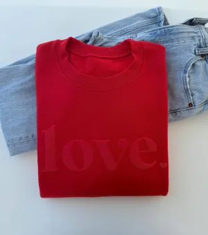 Embossed Valentine Day Varsity Sweatshirt