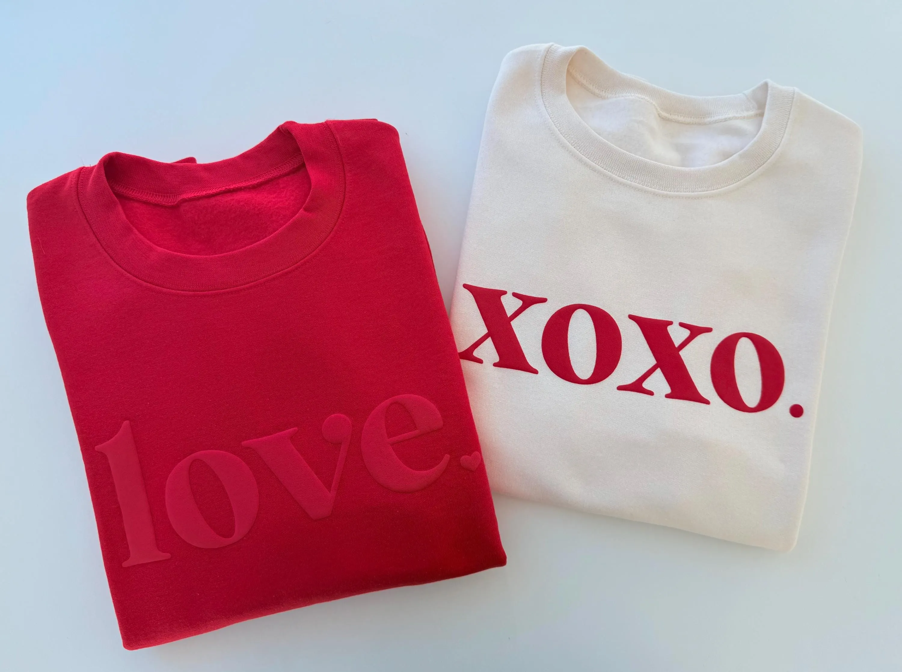 Embossed Valentine Day Varsity Sweatshirt