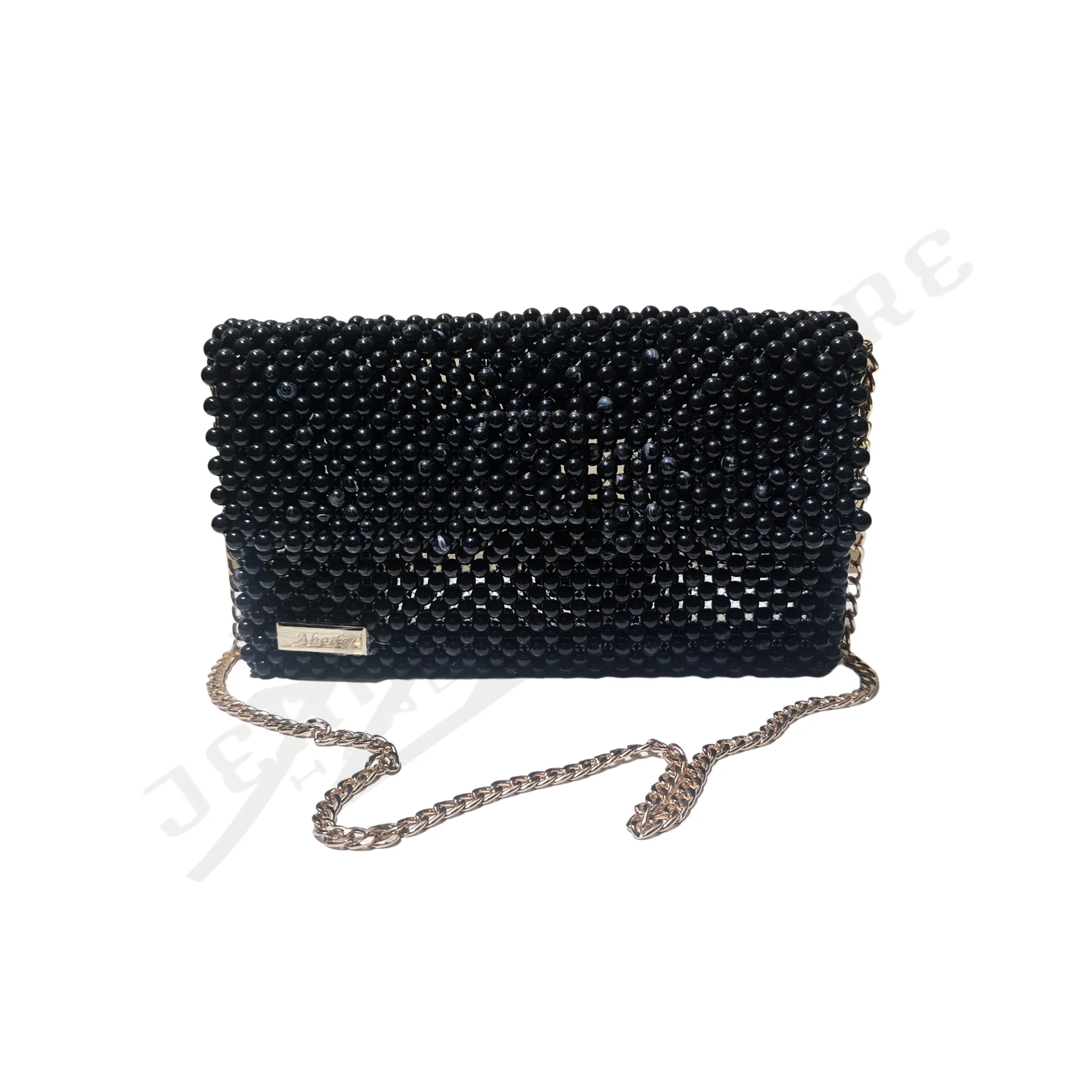 Emily Beaded Clutch Bag (Black) - 02