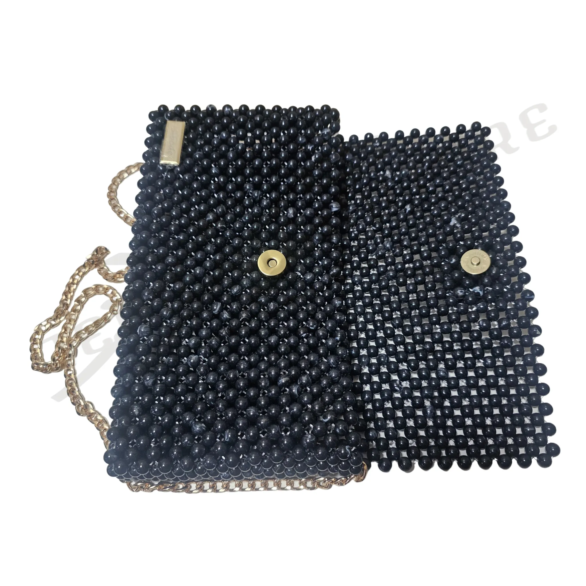 Emily Beaded Clutch Bag (Black) - 02