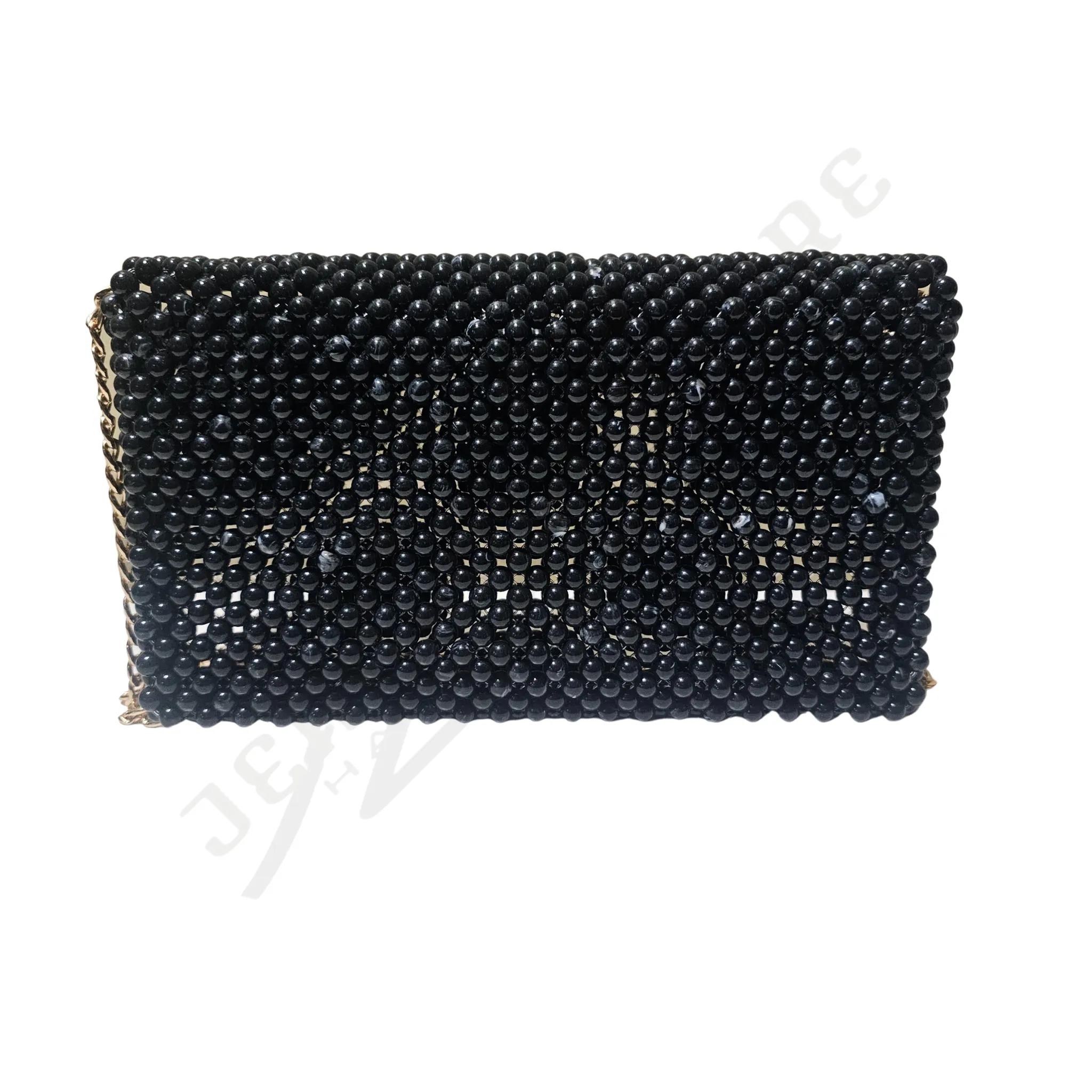 Emily Beaded Clutch Bag (Black) - 02