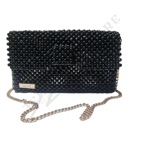Emily Beaded Clutch Bag (Black) - 02