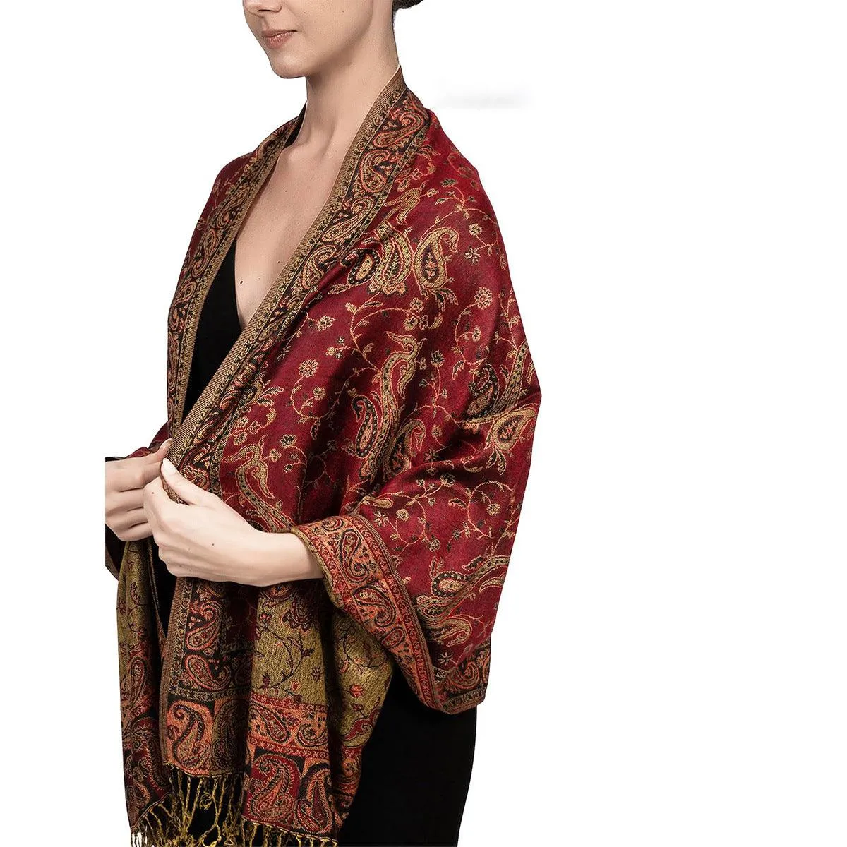 Ethnic Style Vintage Tassel Shawl Middle East Paisley Jacquard