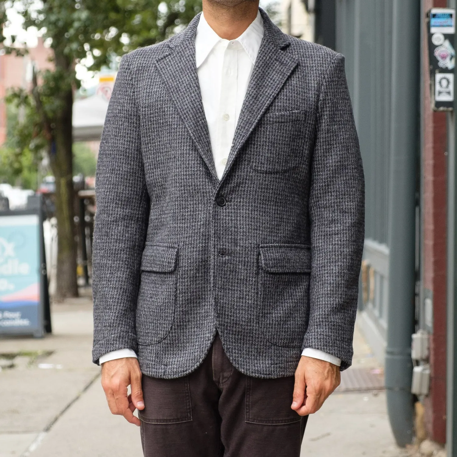 Evans Blazer in  Black and Grey Pied de Poule