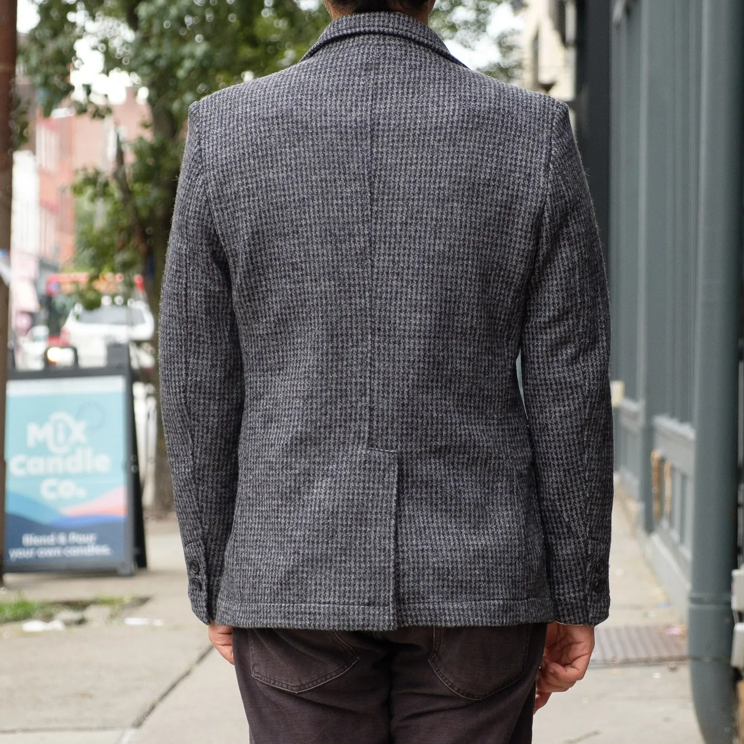 Evans Blazer in  Black and Grey Pied de Poule