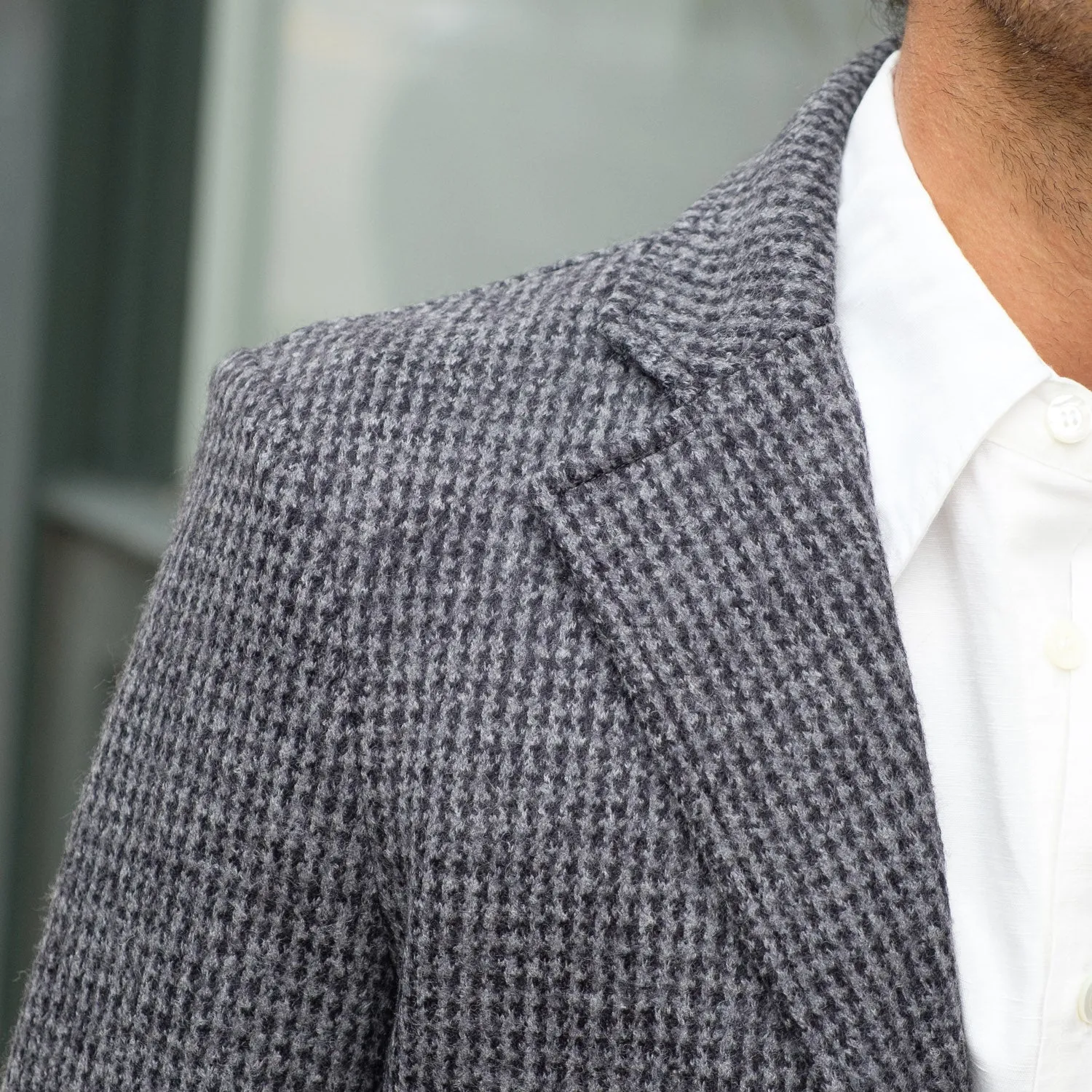 Evans Blazer in  Black and Grey Pied de Poule