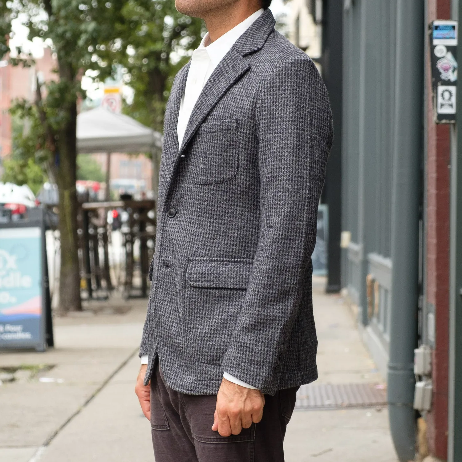 Evans Blazer in  Black and Grey Pied de Poule