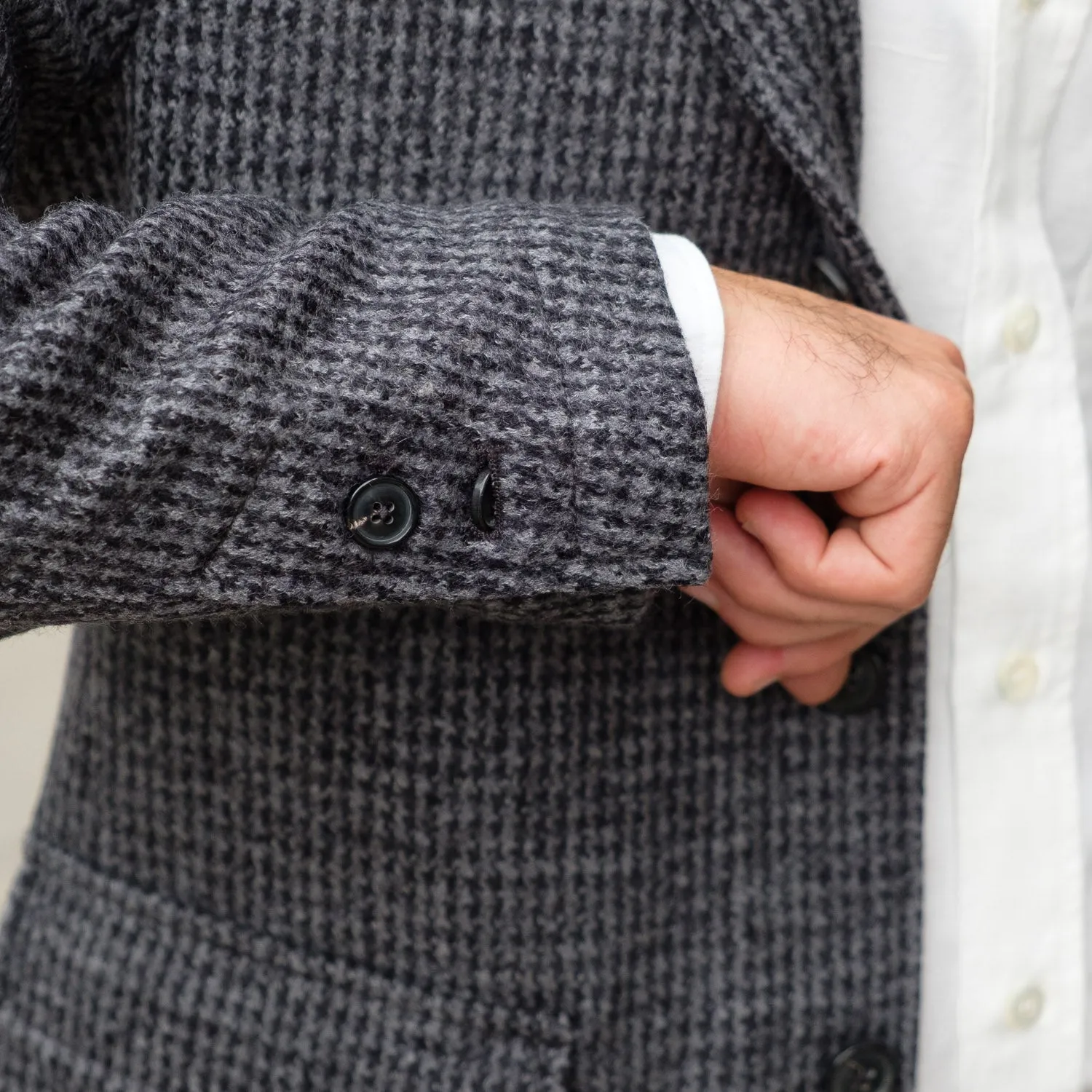 Evans Blazer in  Black and Grey Pied de Poule
