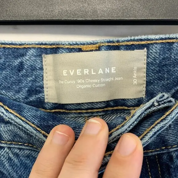 Everlane The Curvy 90's Cheeky Straight Button Fly Jeans Women's Sz 30 Ankle