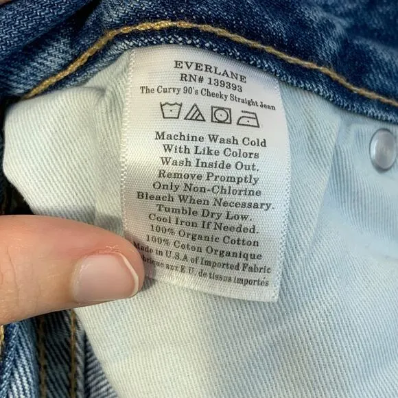 Everlane The Curvy 90's Cheeky Straight Button Fly Jeans Women's Sz 30 Ankle