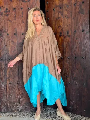 Exclusive luxury  Hanoi Silk kaftan - free size mid length