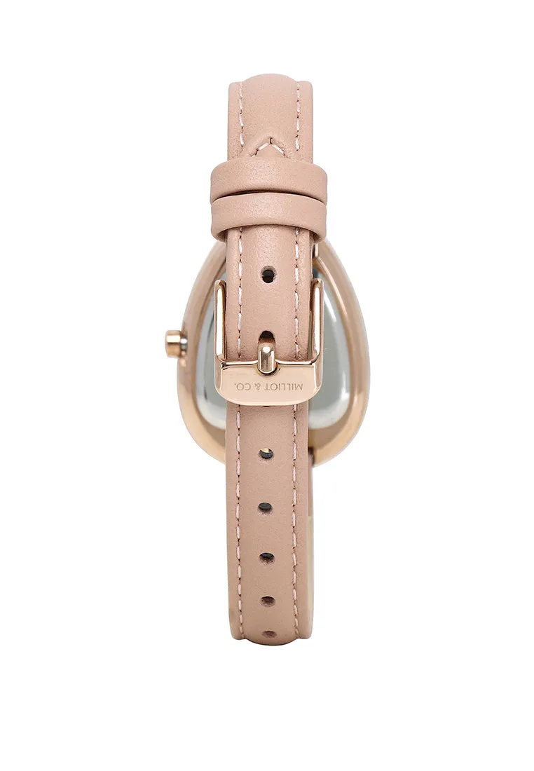 Felis Rose Gold Leather Analog Watches (Nude)