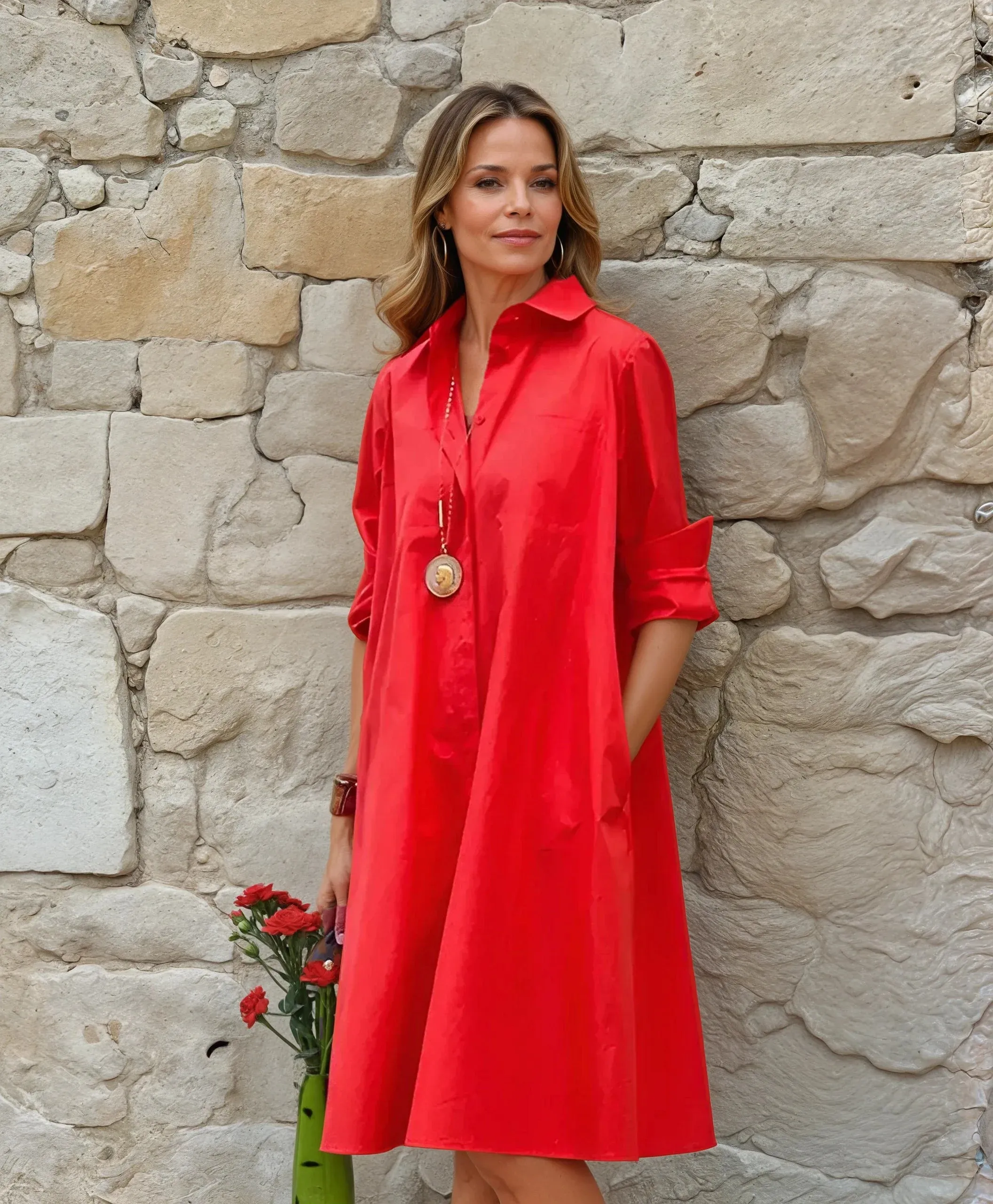 Fenella | Plain Loose Pocket Shirt Dress