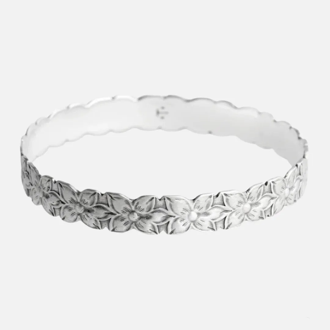 Fleur Bangle, Silver
