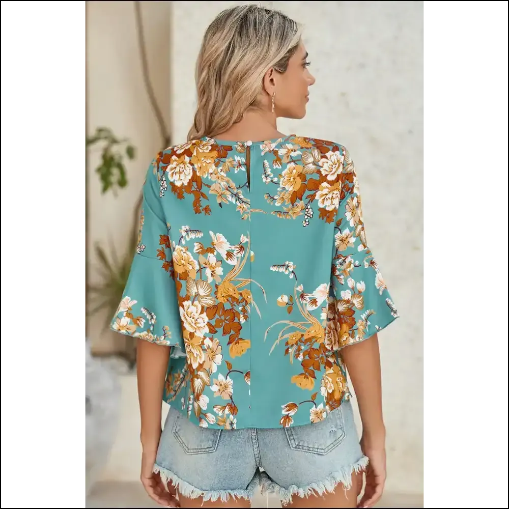 Floral Print Flounce Sleeve: Blouse so Good, It's Almost Illegal 😈