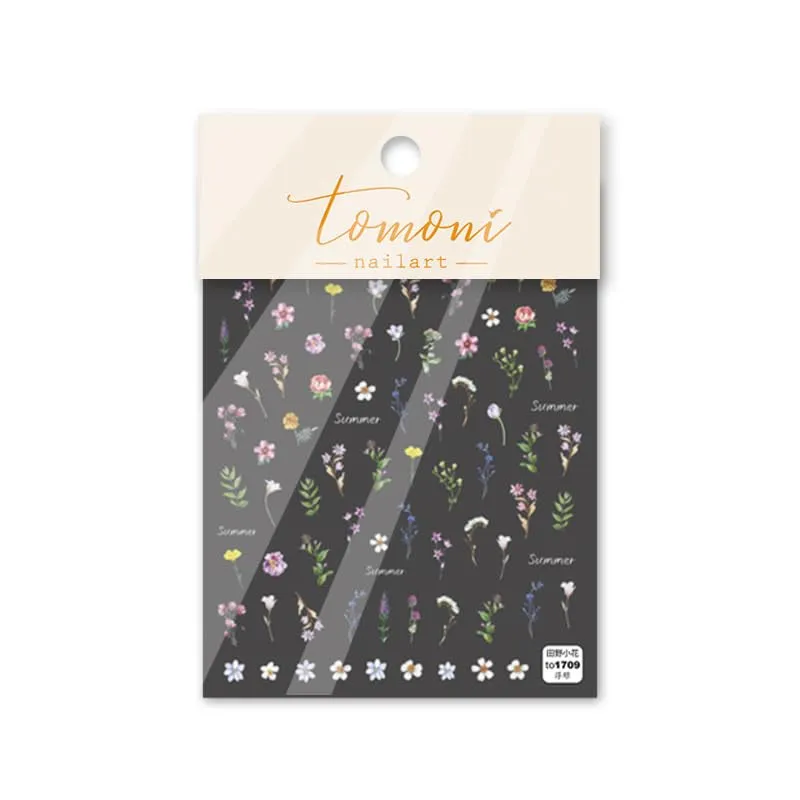 Flower Nail Stickers for Nail Art - Flower Nail Art Stickers Summer Floral Leaf Plant 5D Embossed Nail Decals Self-Adhesive Nail Art Supplies Manicure Sliders Flower Stickers for Nails Art Decoration