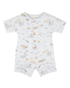 FOX & FINCH PUFFIN PRINT SS ROMPER