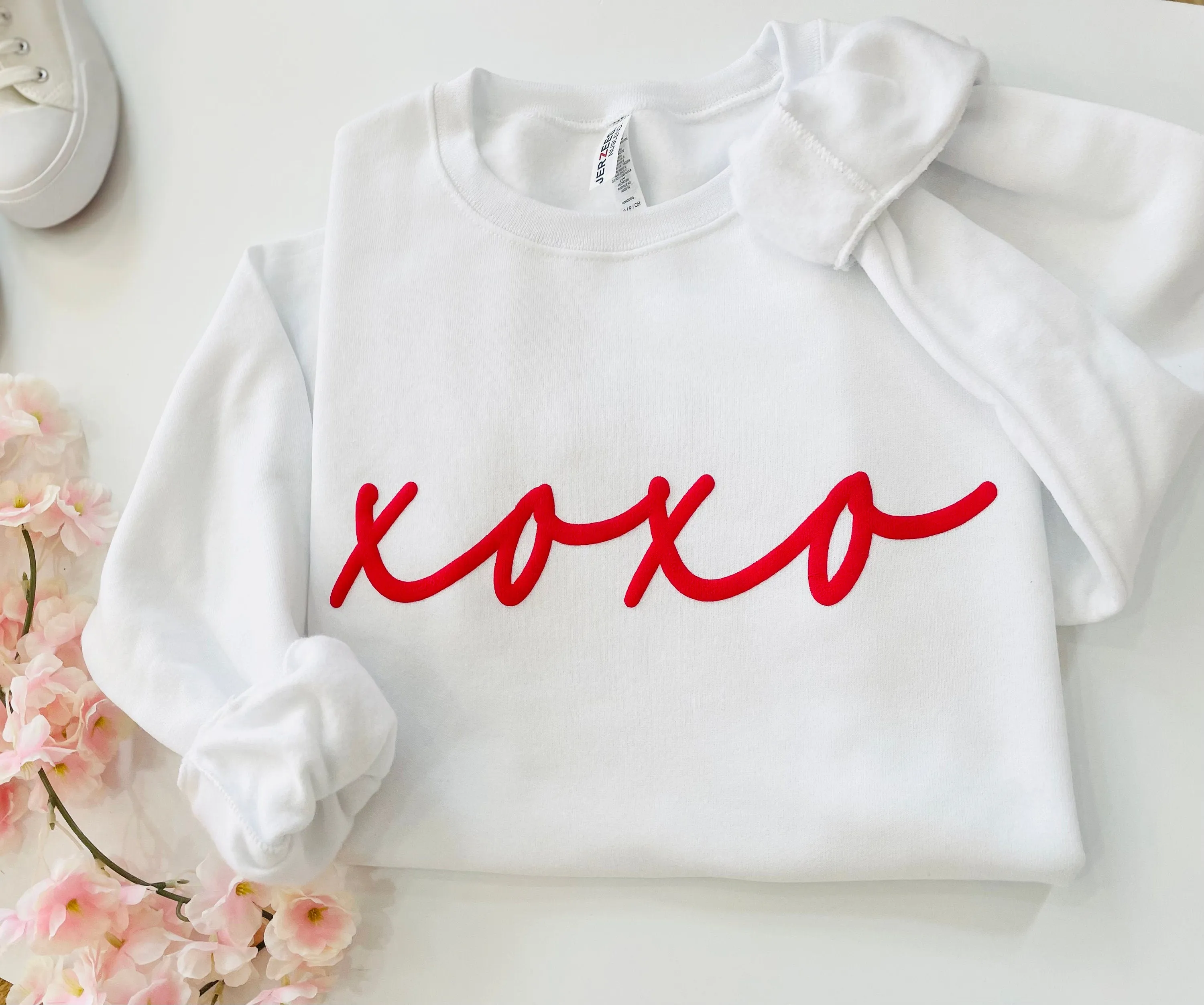Galentines Day XOXO Embossed Sweatshirt