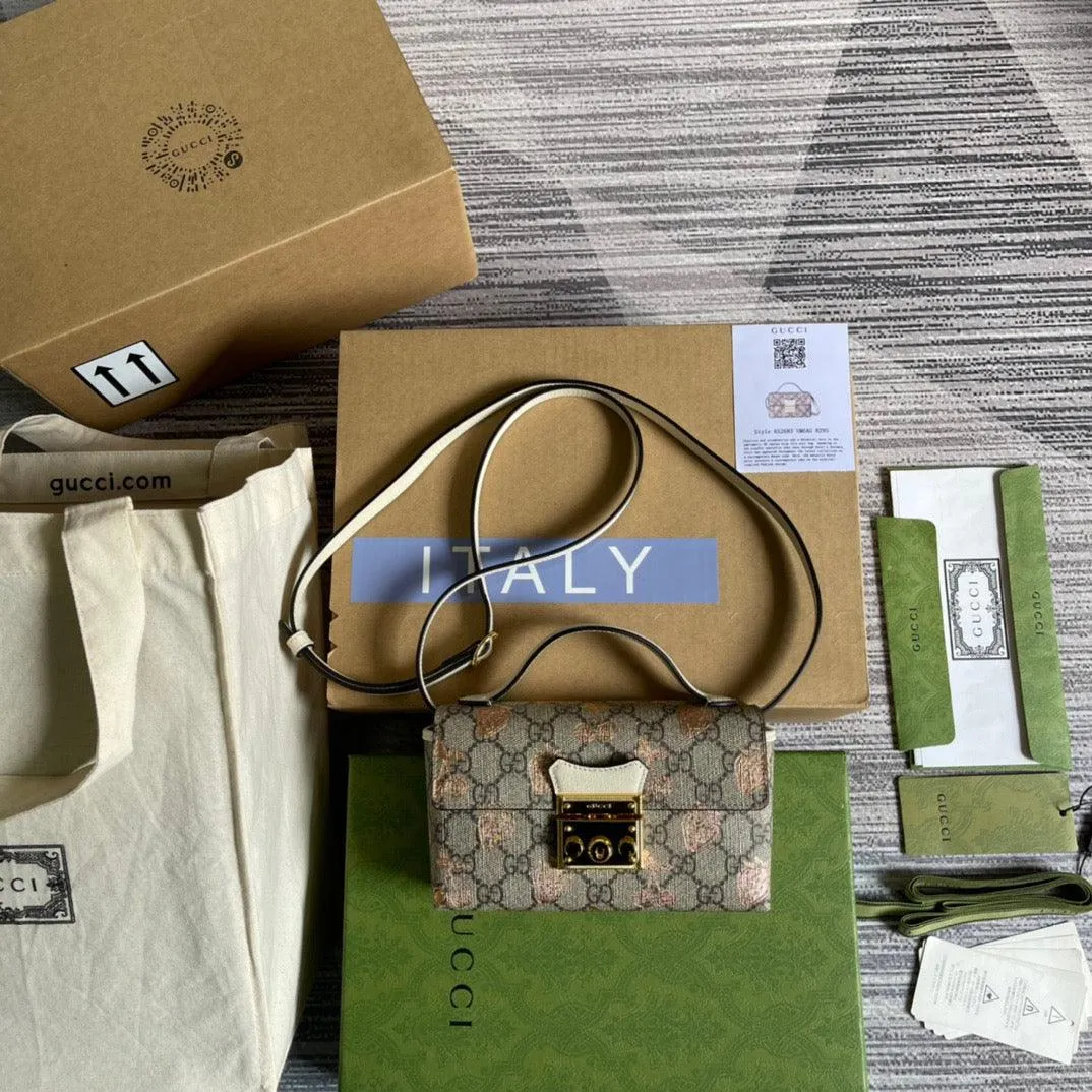gg Padlock Mini Bag Beige For Women, Women&#8217;s Bags 7in/18cm gg