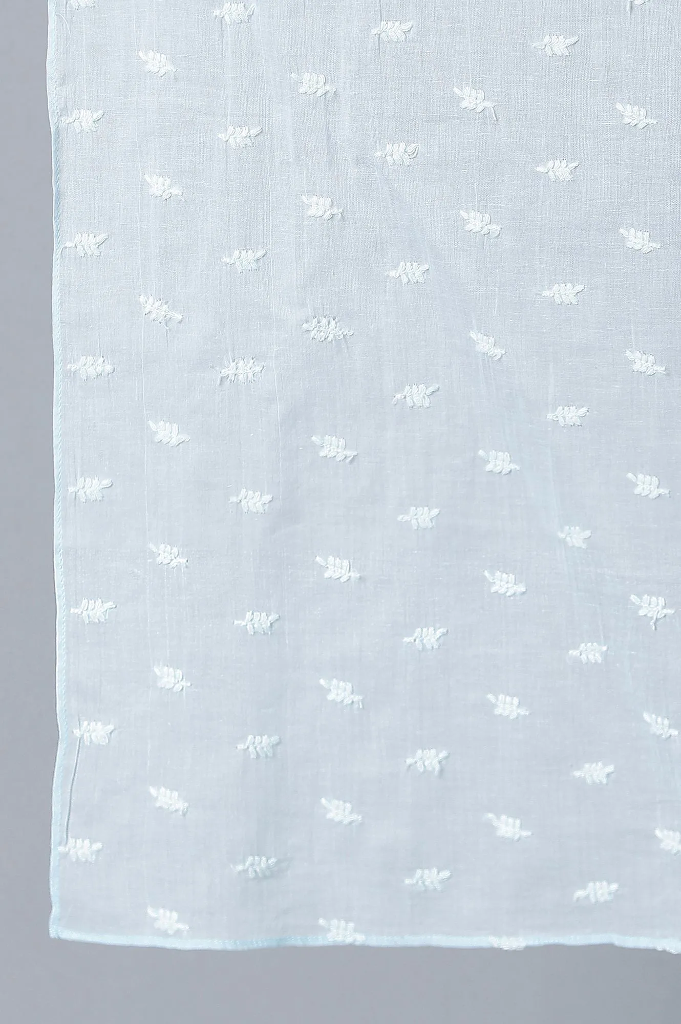 Girls Light Blue Cotton Schiffli Straight kurta With Palazzo And Dupatta