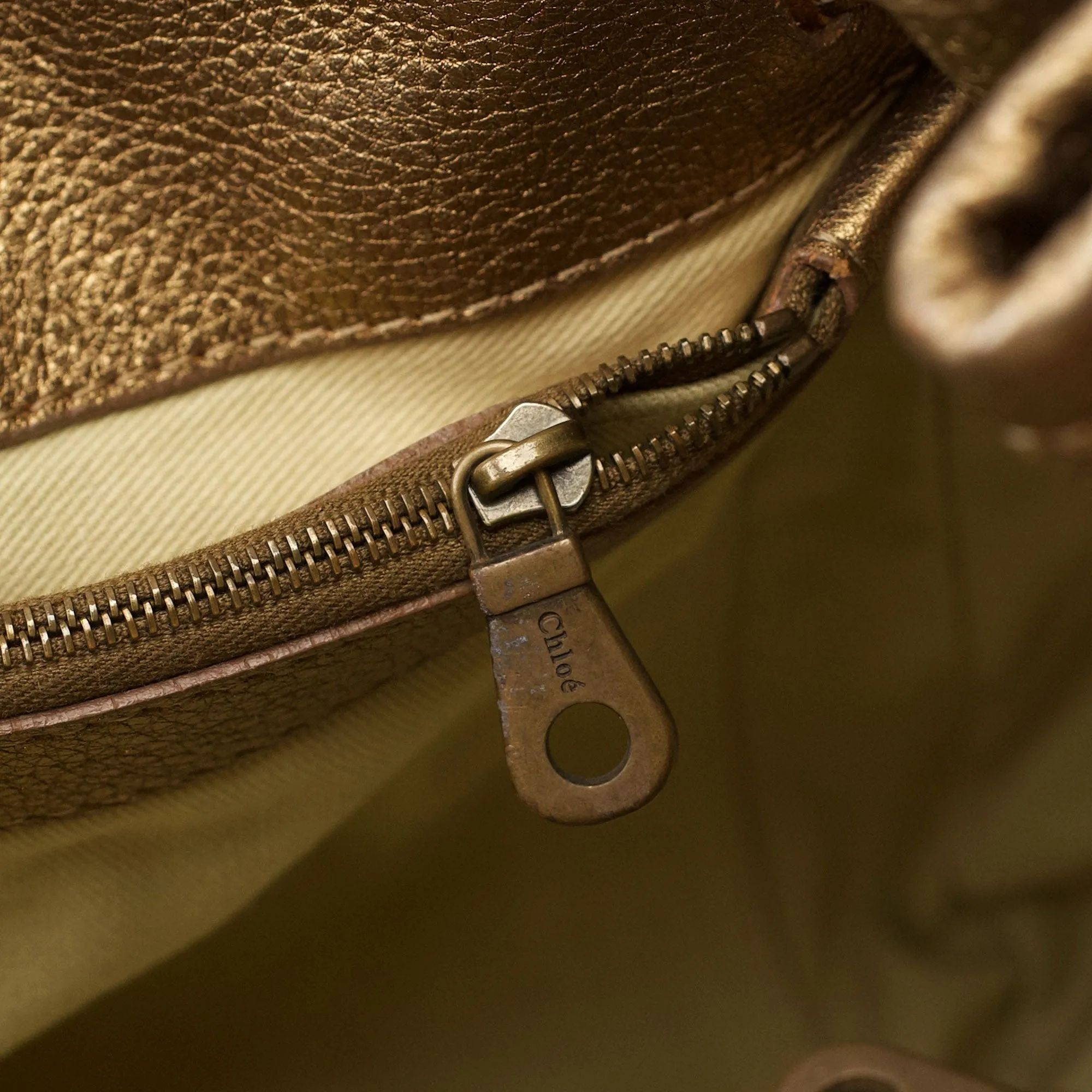 Gold Lambskin Leather Silverado Shoulder Bag