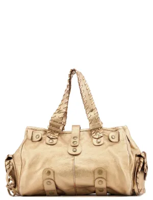 Gold Lambskin Leather Silverado Shoulder Bag
