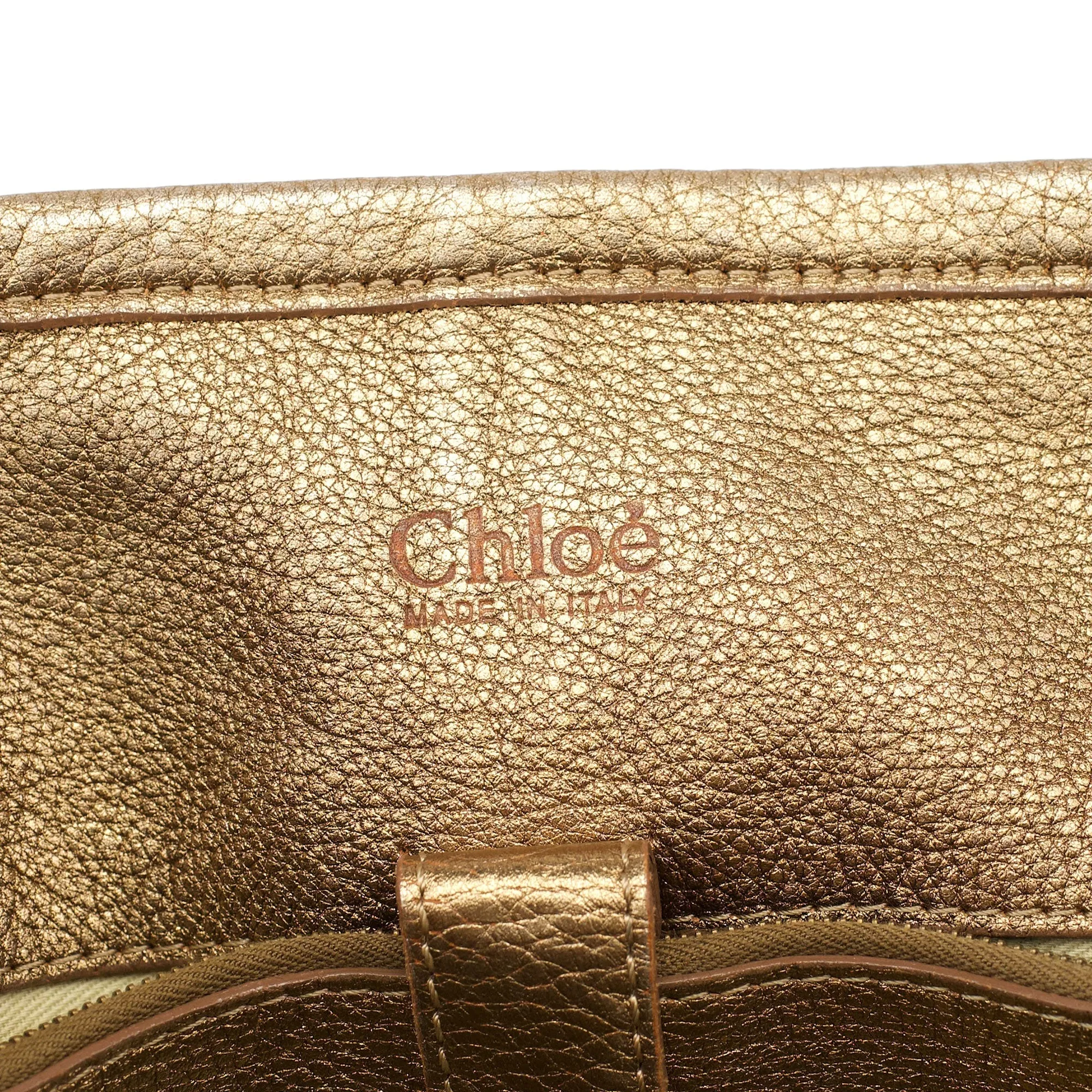 Gold Lambskin Leather Silverado Shoulder Bag