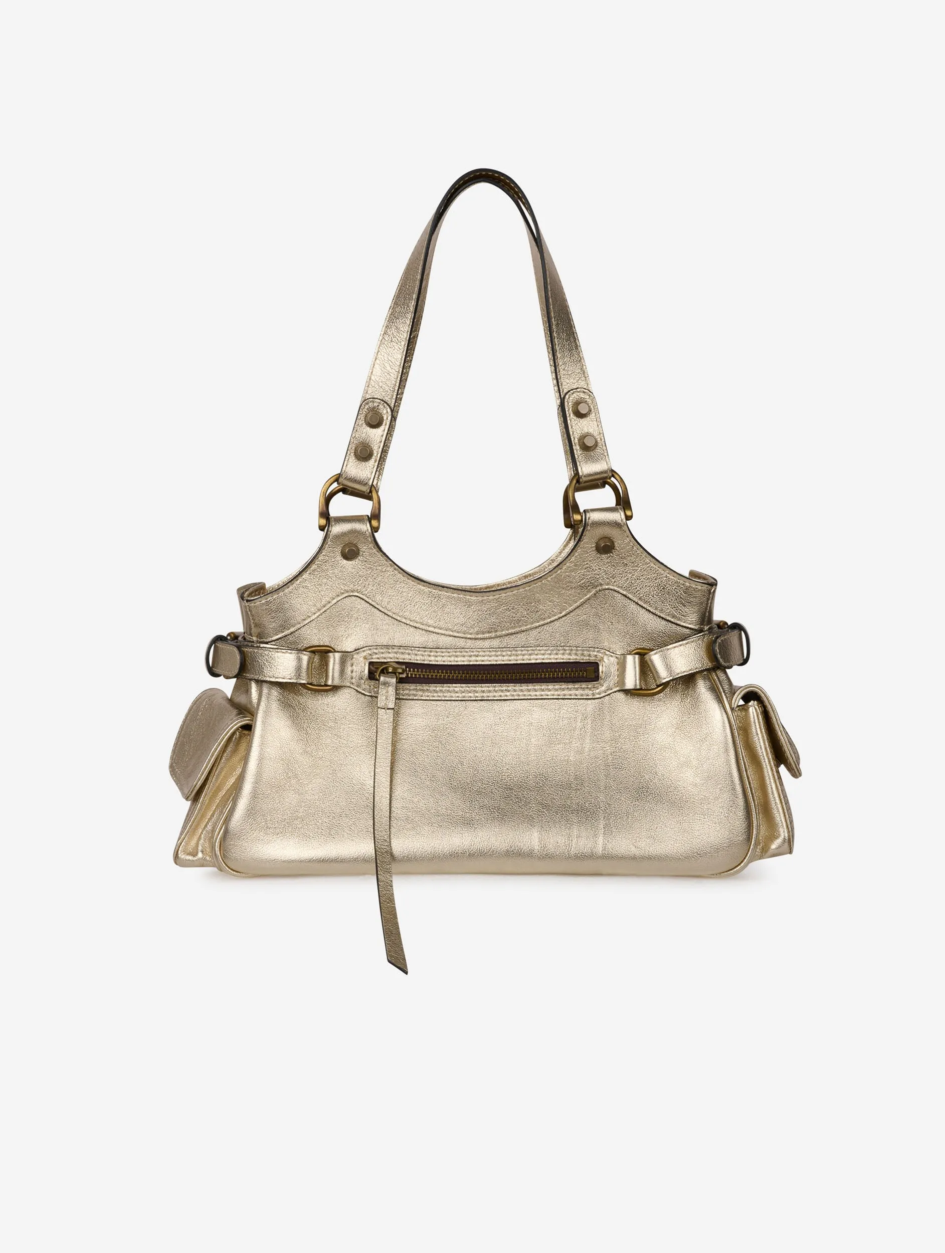 Gold leather BB RE-EDITION bag