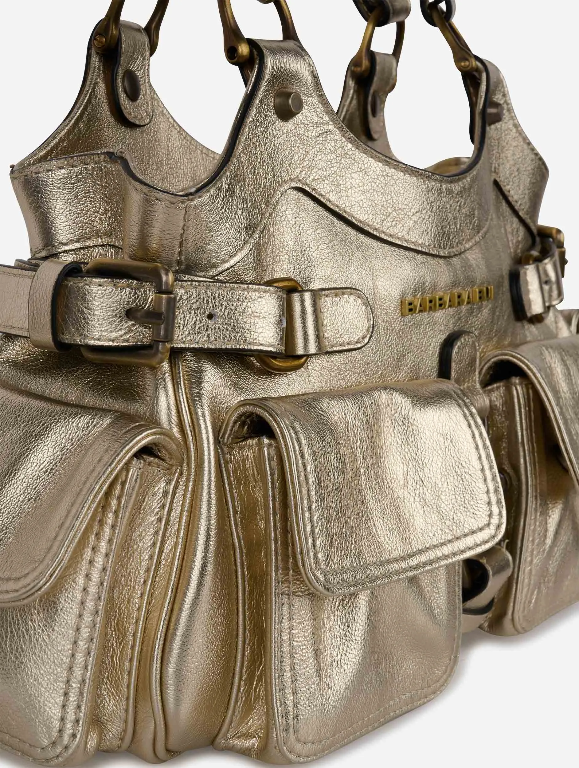 Gold leather BB RE-EDITION bag