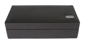 Gray Leather Ring Cufflinks Organizer Box Cover Case