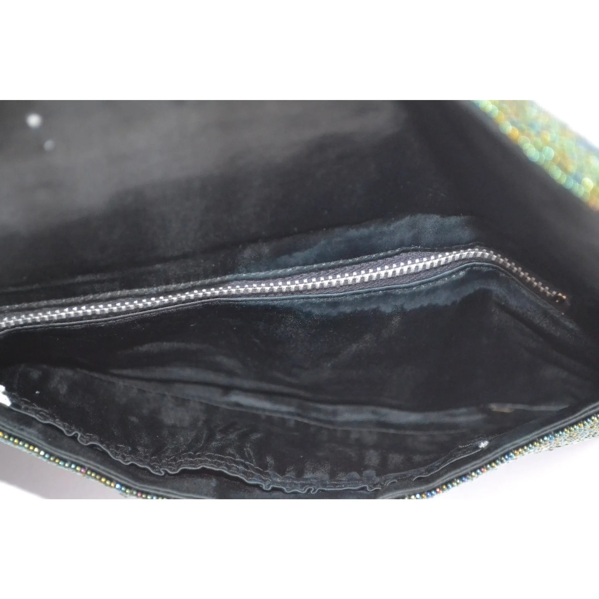 Green Beaded Starburst Clutch Purse