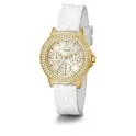 Guess Jewellery Watch Crown Jewel Gold with White Logo