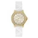 Guess Jewellery Watch Crown Jewel Gold with White Logo