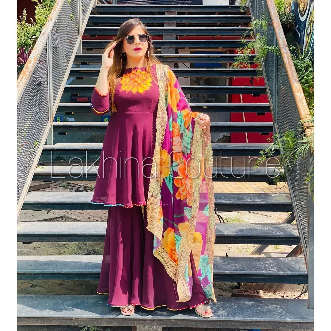 Handpainted Wine Suit