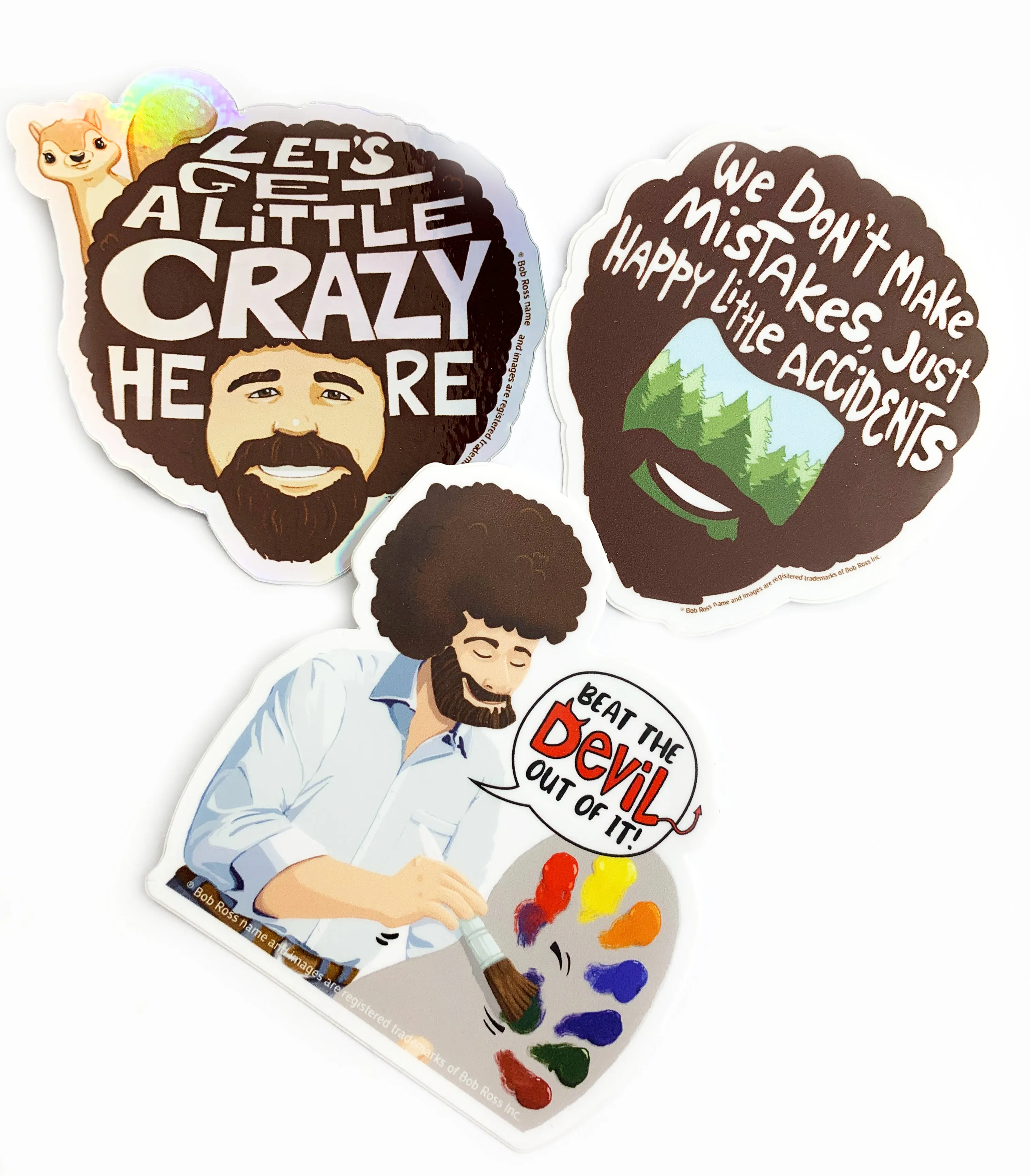 Happy Little Bob Ross Stickers