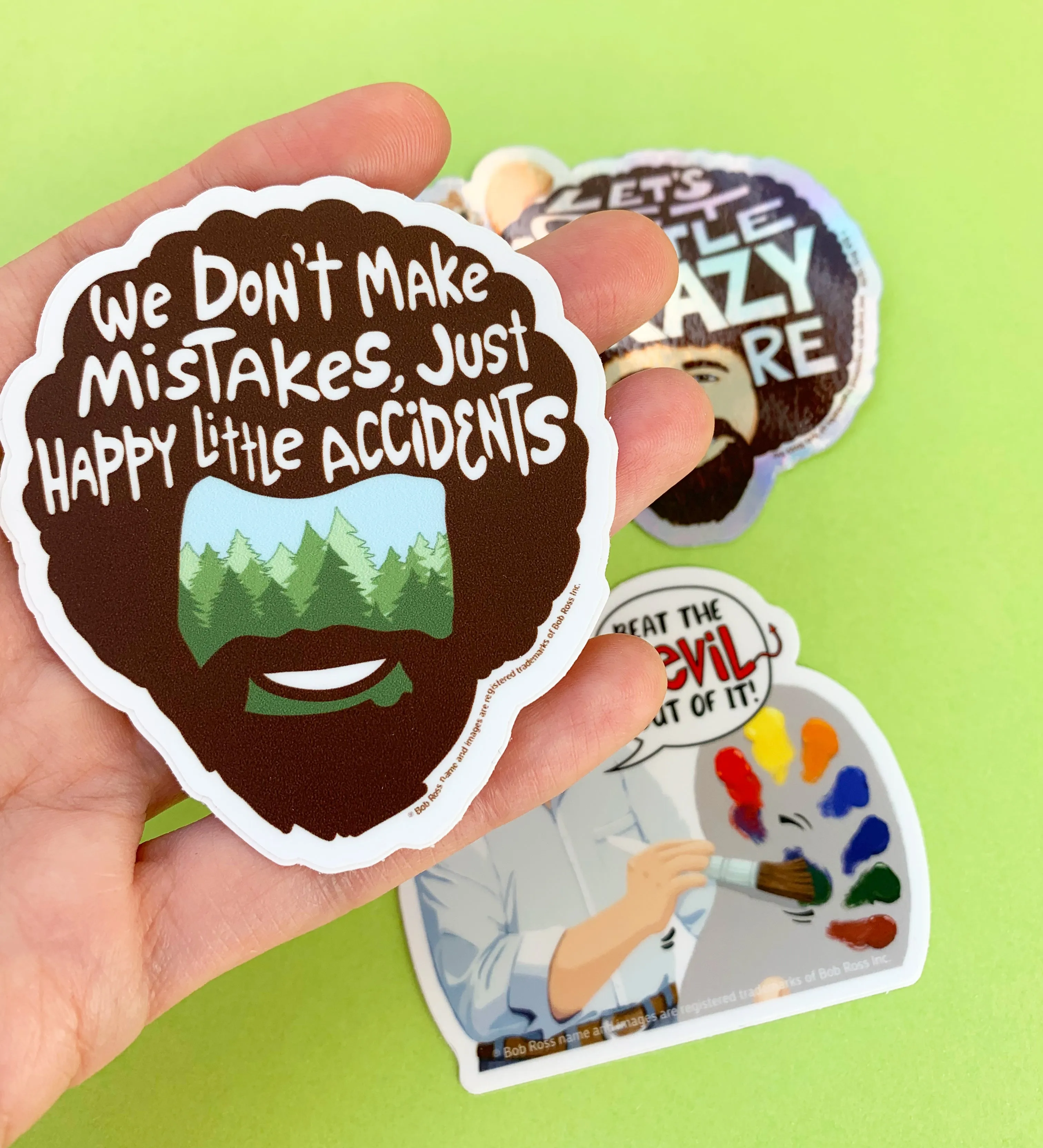 Happy Little Bob Ross Stickers