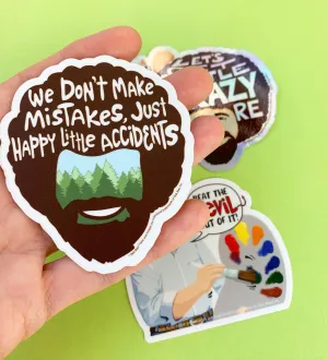 Happy Little Bob Ross Stickers
