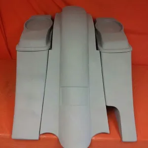 Harley Davidson 6" Heritage Softail Out & Down Extended Saddlebags 6.5" Speaker Lids   Fender Right Side Cut Out